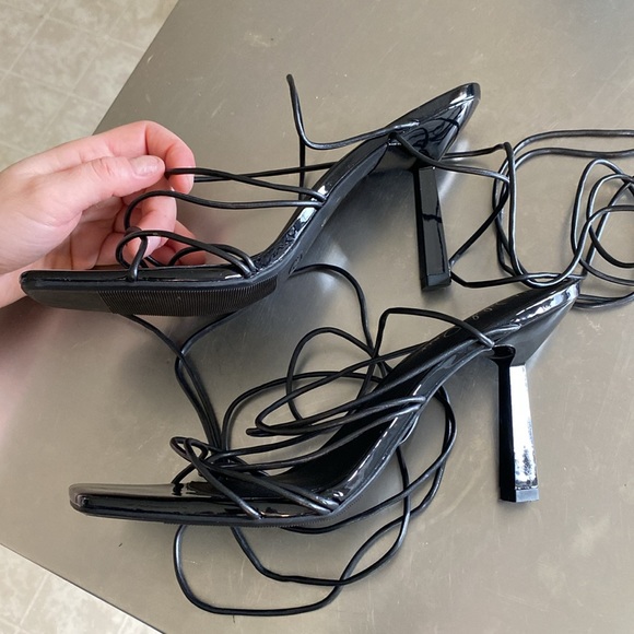 Wild Pair Eross Lace-Up strappy Dress Sandals heels Macy's women’s size 9.5 - Picture 8 of 10